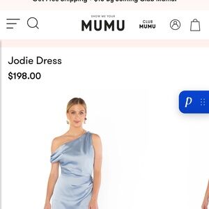 Show Me Your Mumu- Jodie One-Shoulder Satin Dress in Light Blue